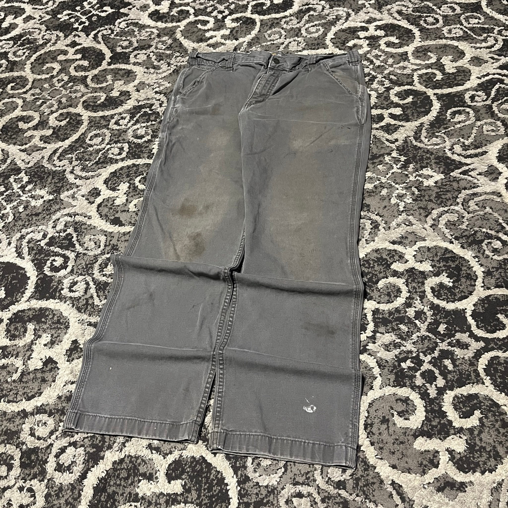Men's Carhartt Gray Relaxed Fit Cargo Pants Waist 36